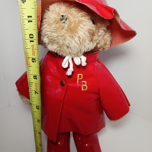 Vintage 1981 Paddington Bear  Stuffed Plush Red Rain Coat Hat By Eden Toys - Picture 12 of 12